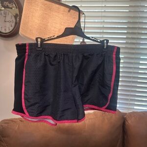Danskin Black Athletic Shorts with Pink Trim